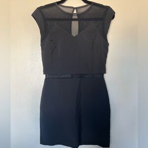 Express Black Mini Dress with Mesh Detail